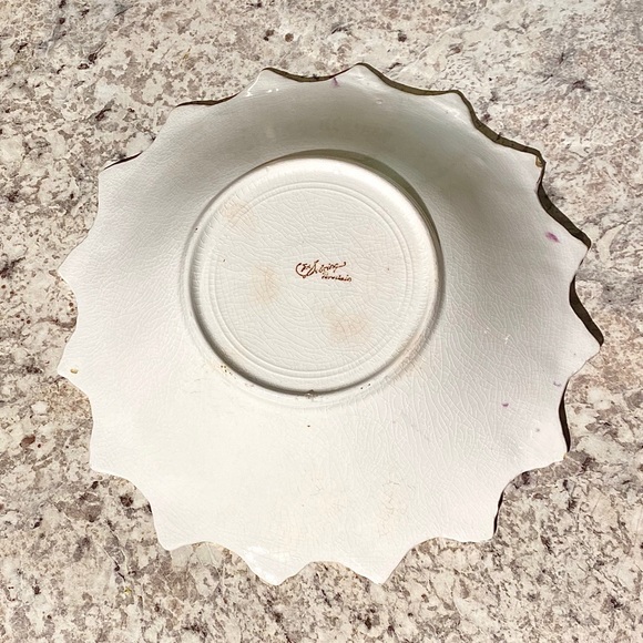 Antique Sebring Pottery Ribbed Floral Bowl - Picture 3 of 4